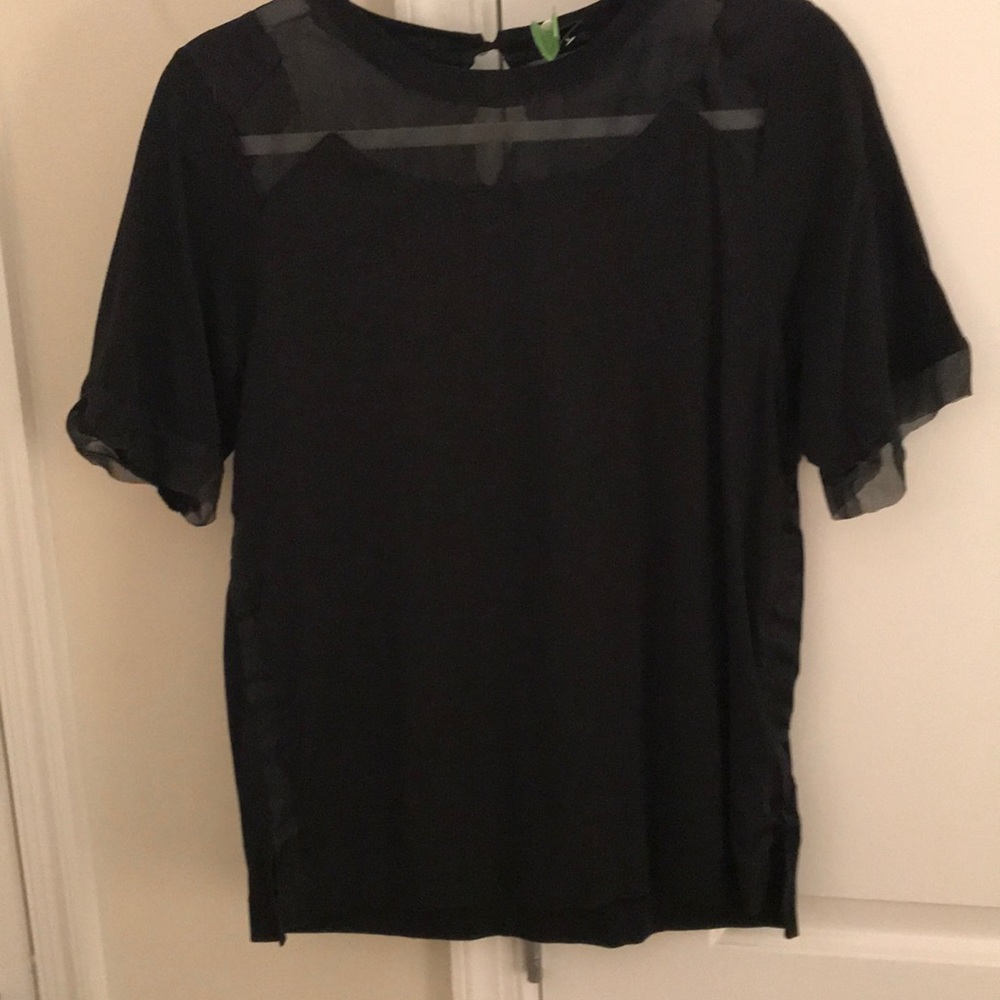 Jcrew top w sheer piping